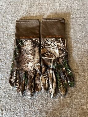 Camouflage, Manzella , Mens Warm Hunting Gloves, Size M/L  — Brown/Green, Used